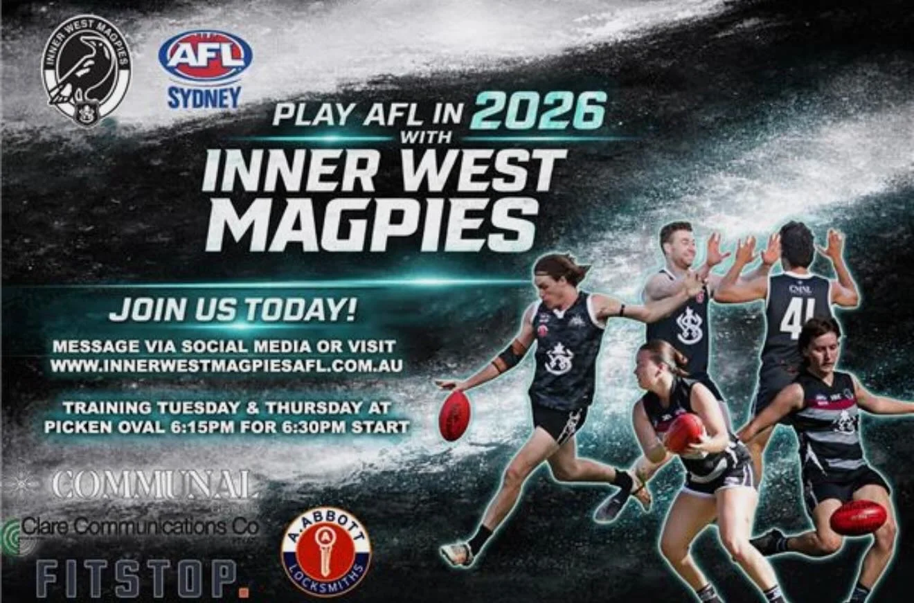 ‼️ The 2026 season is almost here and training officially resumes on Tuesday 13th of January at Picken Oval! 🤼&zwj;♂️🤼&zwj;♀️

The Inner West Magpies are on the rise and will be fielding 6 teams in 2026. Now&rsquo;s your chance ⏰ to join the Pie Pa