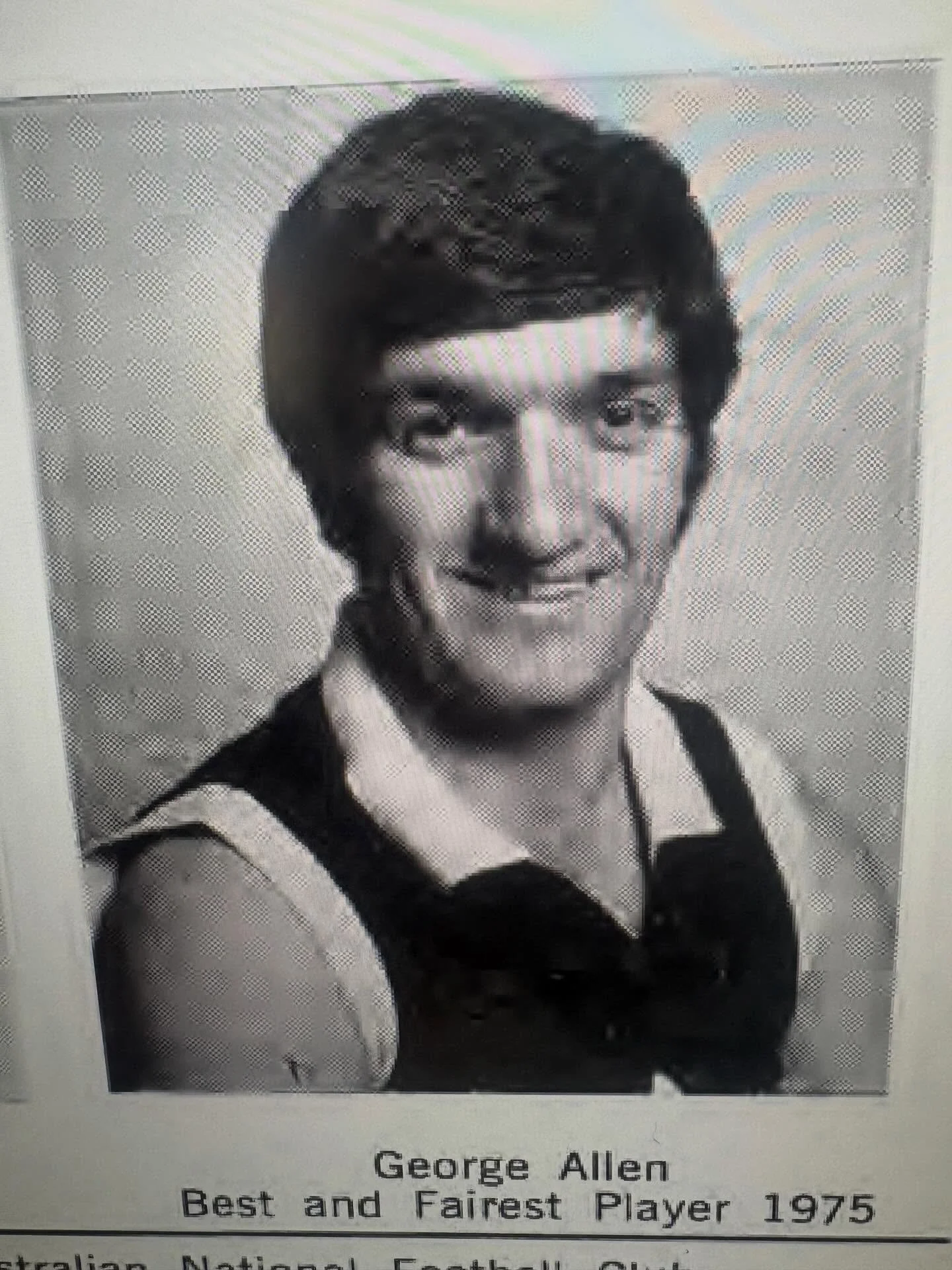 VALE GEORGE ALLEN 

When George arrived at Western Suburbs in 1972 he had an immediate influence on the competition. He made the NSW State team and played in the dominant 74 point win over the VFL team that featured at the SCG. He was also a most val