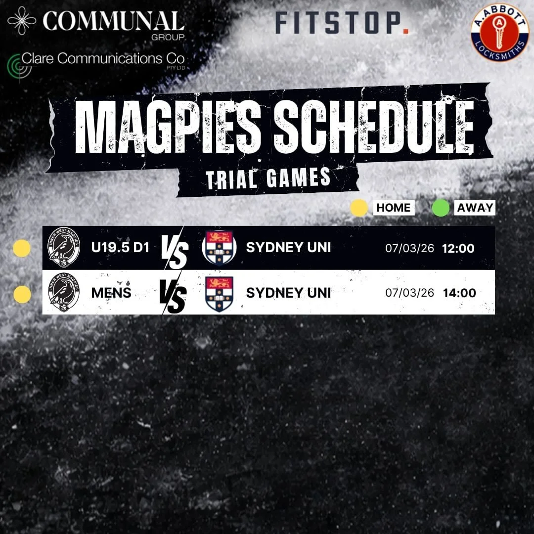 🏉 Footy is officially back tomorrow at Picken Oval!

We kick things off with two big trial games against Sydney Uni:

🕛 12:00pm &ndash; U19.5 Division 1 vs Sydney Uni
🕑 2:00pm &ndash; Men&rsquo;s vs Sydney Uni

The canteen will be open, so get dow