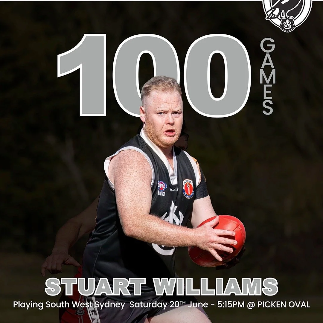 100 CLUB GAMES 

This weekend we celebrate a true Magpie through and through, Stuart Williams, who plays his 100th club game!

Stuart joined Wests back in 2014 as a young sailor with the Royal Australian Navy, and in the years since has become one of