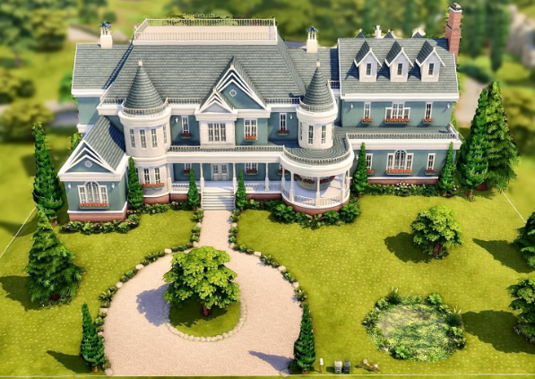 Base Game Mansion: 64 x 64 | 9 bed 9 bath | §151,433 | shell