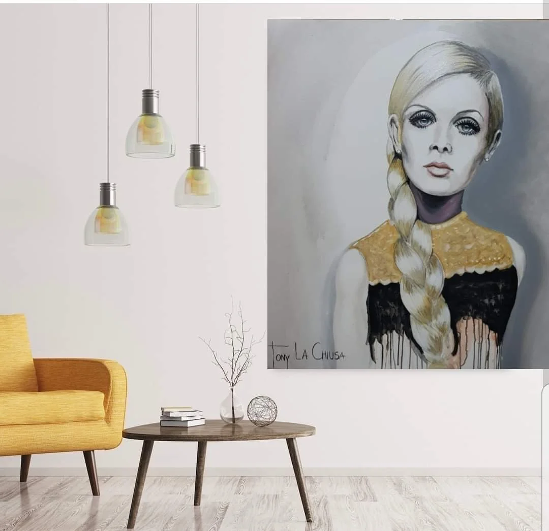  Twiggy Original Acrylic on Canvas Painting 117cm x 117 cm-  $1750 