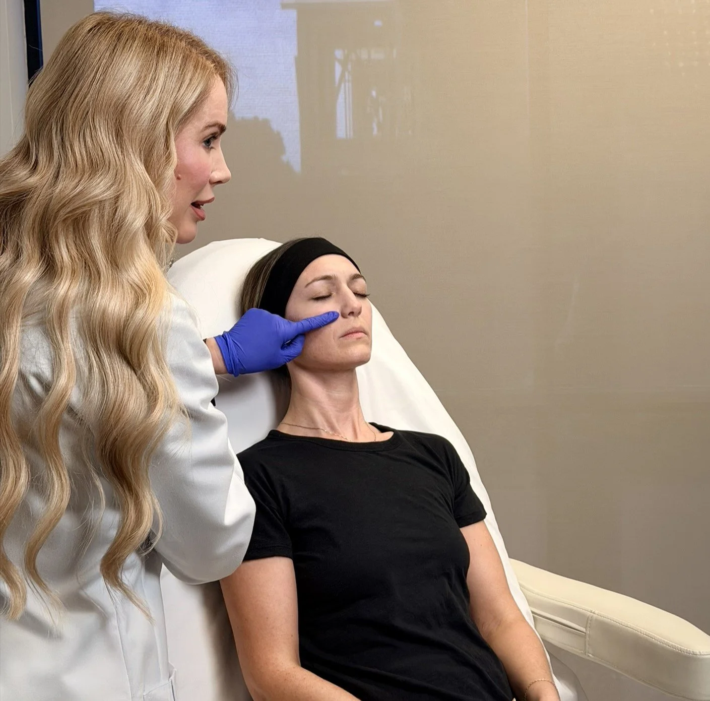 Emily Tryon Performing Cheek Dermal Filler on Patient