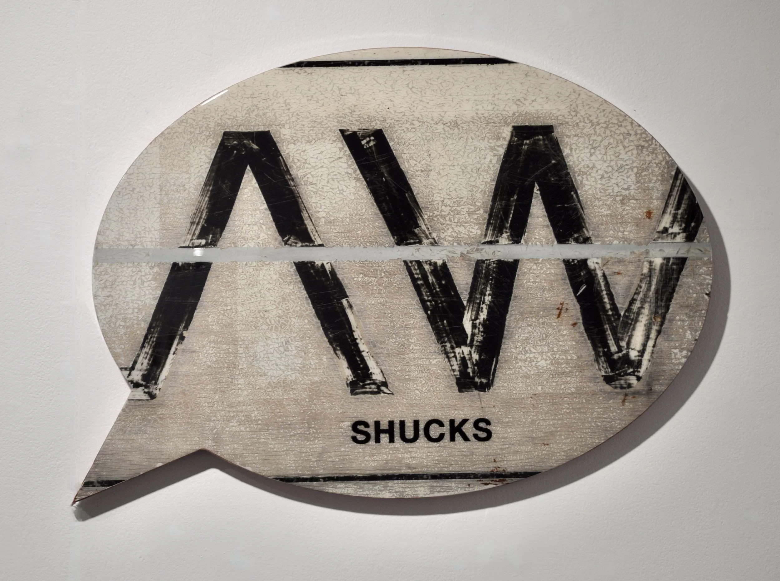 Aw-shucks   Old plywood sign, Molotow paints, resin