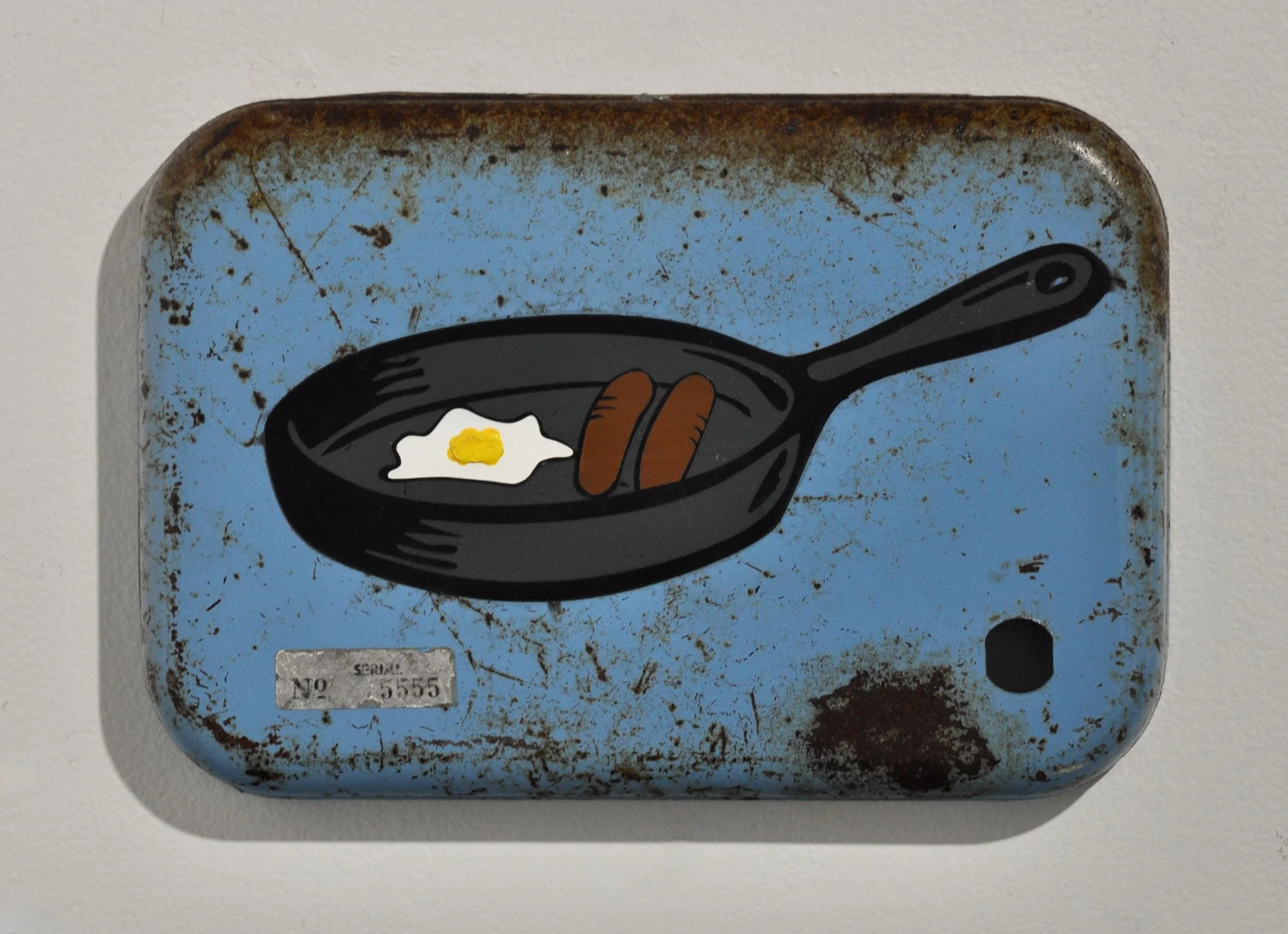 Egg and two snags   Old tin cover, Molotow paints