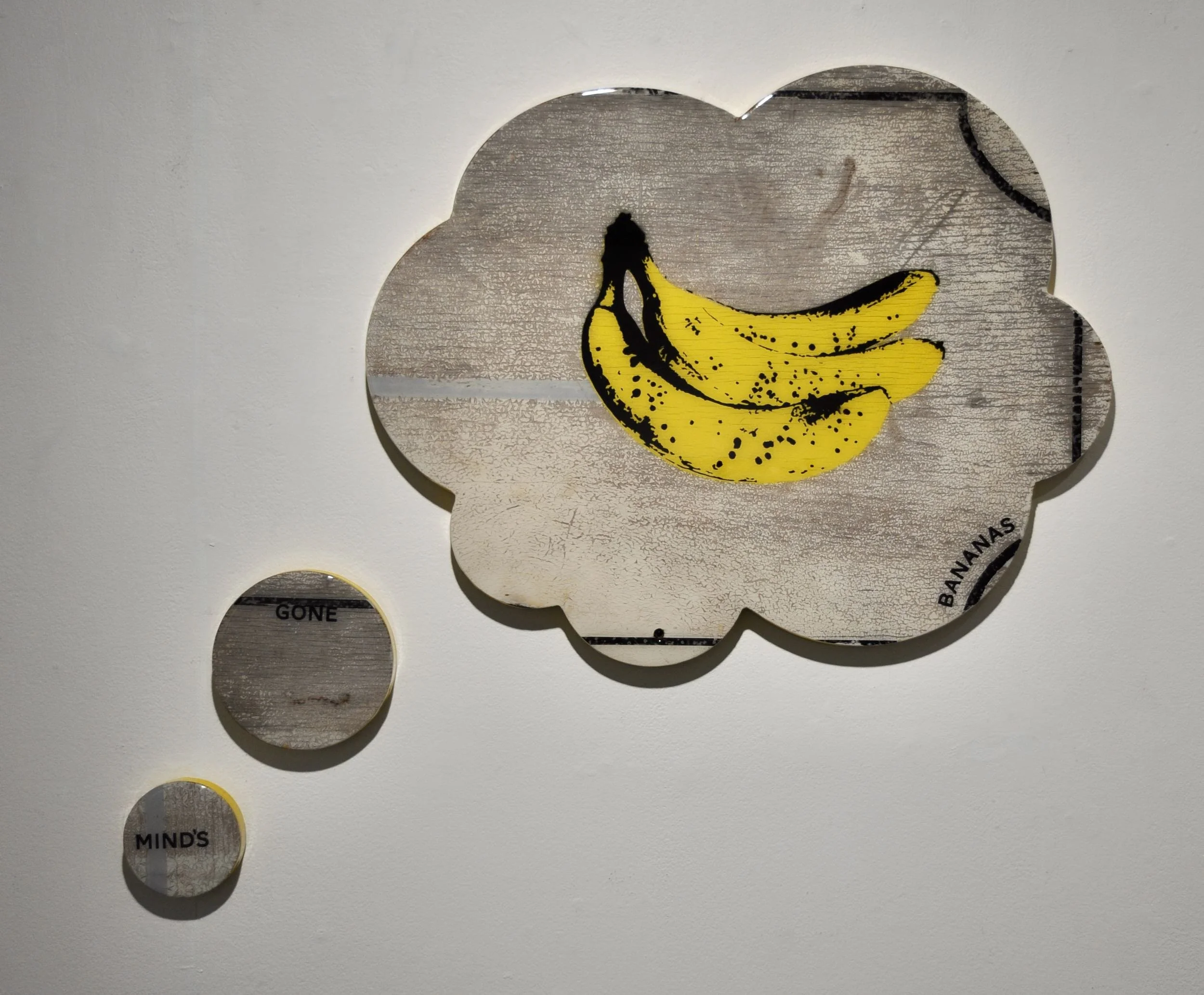 Mind’s gone bananas   Old plywood sign, Molotow paints, resin