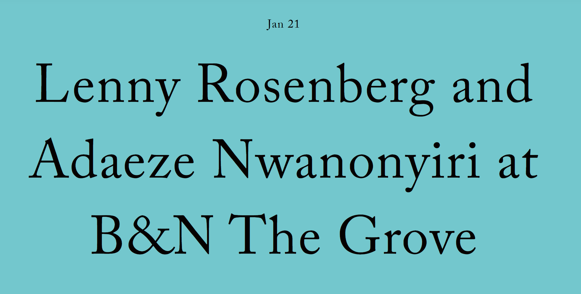 Lenny Rosenberg and Adaeze Nwanonyiri at B&amp;N The Grove