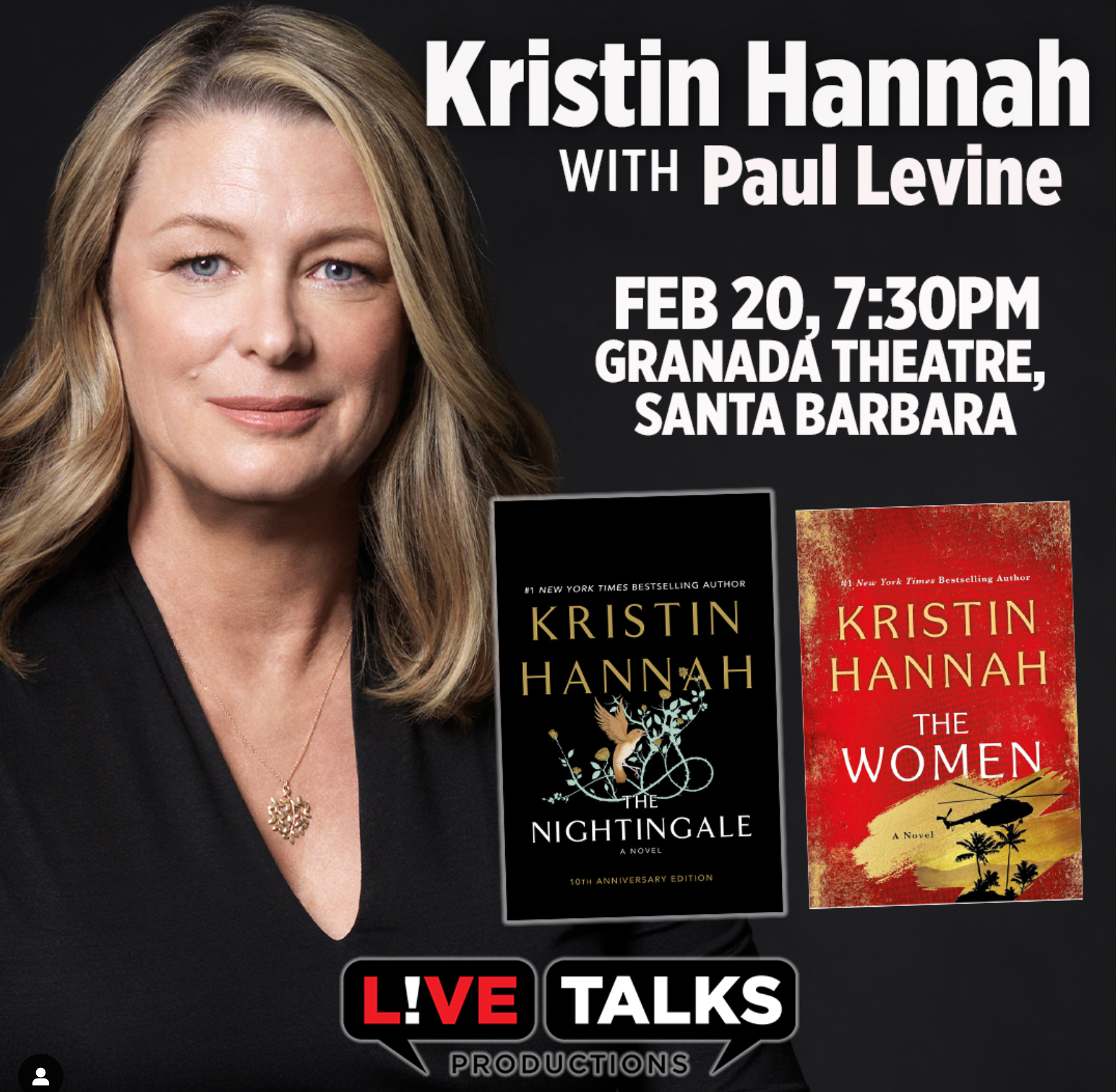 Kristin Hannah in conversation with Brooke Baldwin.The 10th anniversary of, The Nightingale