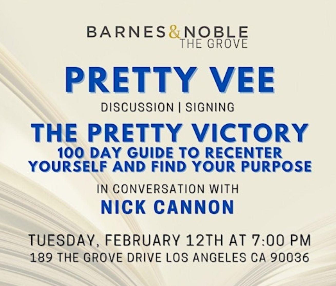 Pretty Vee discusses THE PRETTY VICTORY at B&amp;N The Grove