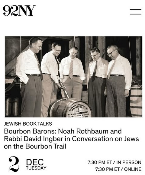 Noah Rothbaum (THE WHISKEY BIBLE) w/Rabbi David Ingber, Max Shapira, and Kate Latts