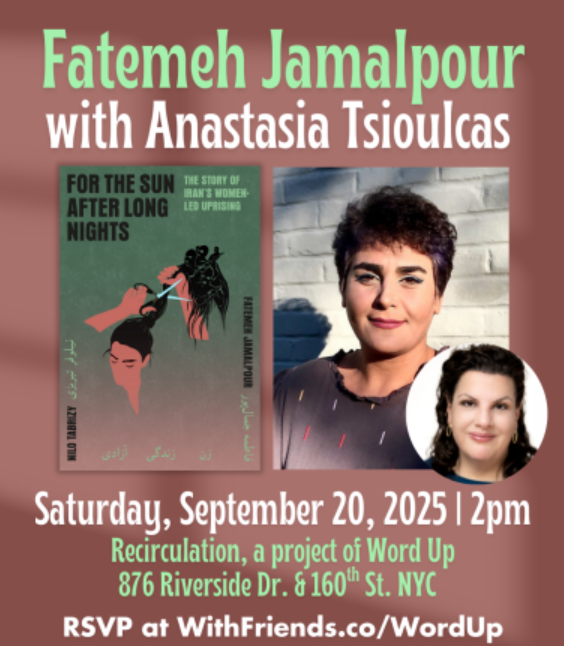 Fatemeh Jamalpour (FOR THE SUN AFTER LONG NIGHTS: The Story of Iran's Women-Led Uprising) with Anastasia Tsioulcas
