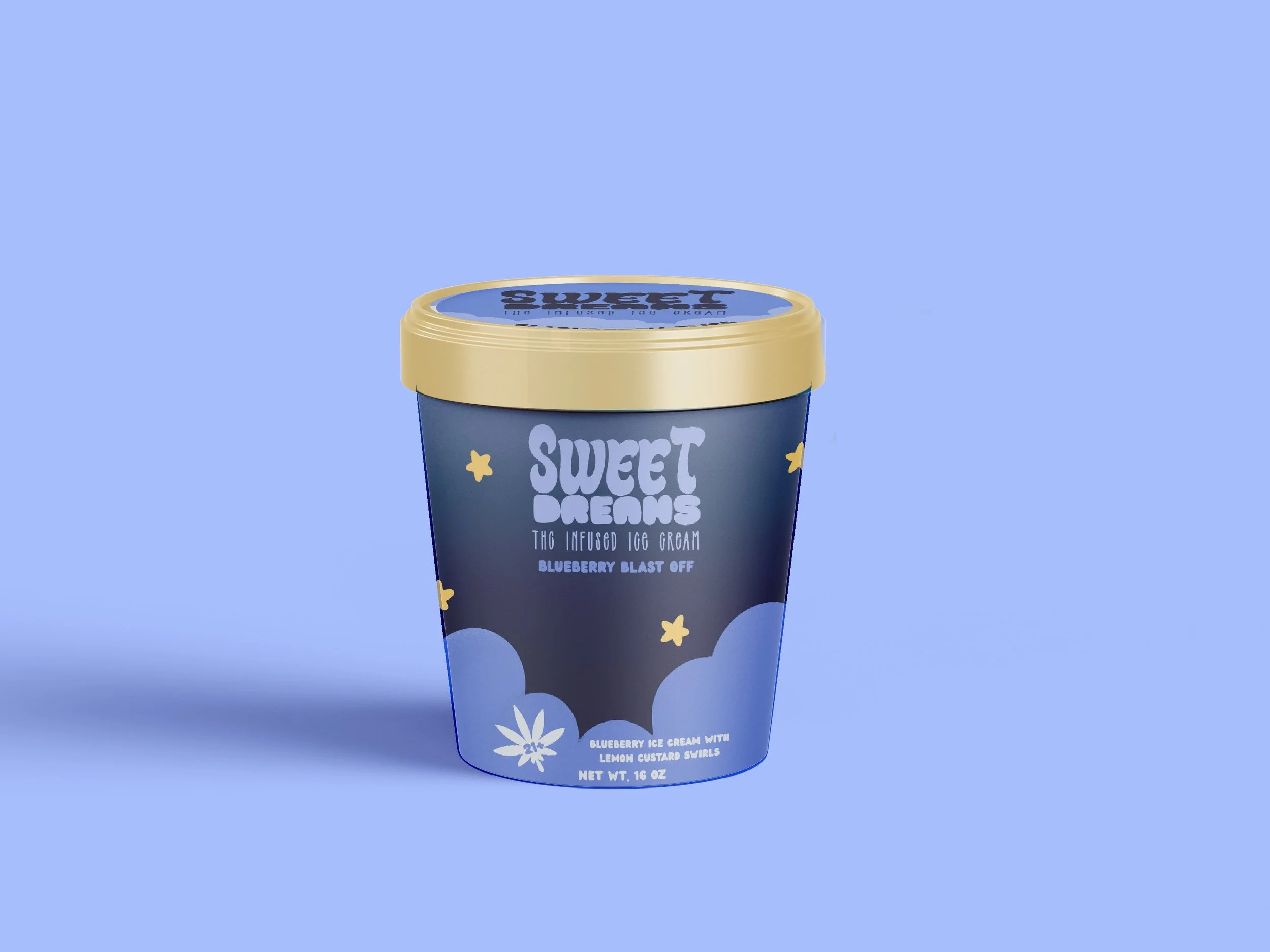 'Sweet Dreams, Blueberry Blast Off' THC-infused ice cream concept