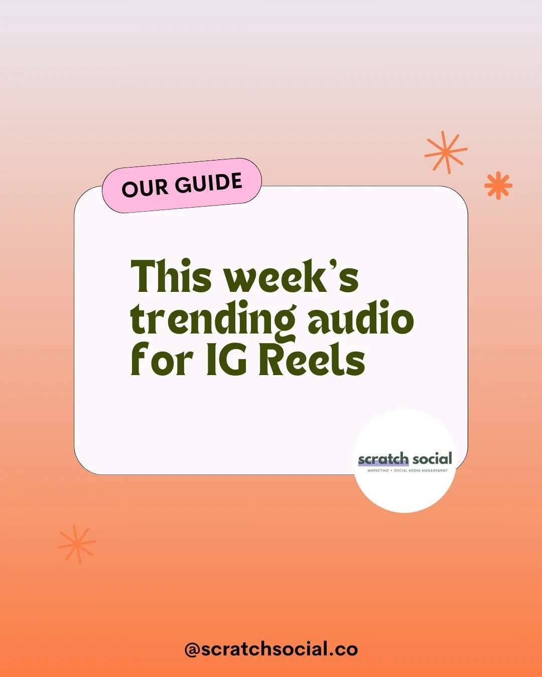 🌟 Ready to take your Instagram to the next level? Follow @scratchsocial.co for exclusive tips on digital marketing growth! 🚀

🎶 Why Trending Audio? Here&rsquo;s the scoop:

It&rsquo;s fresh and gets pushed out by the algorithm
It's ripe for views
