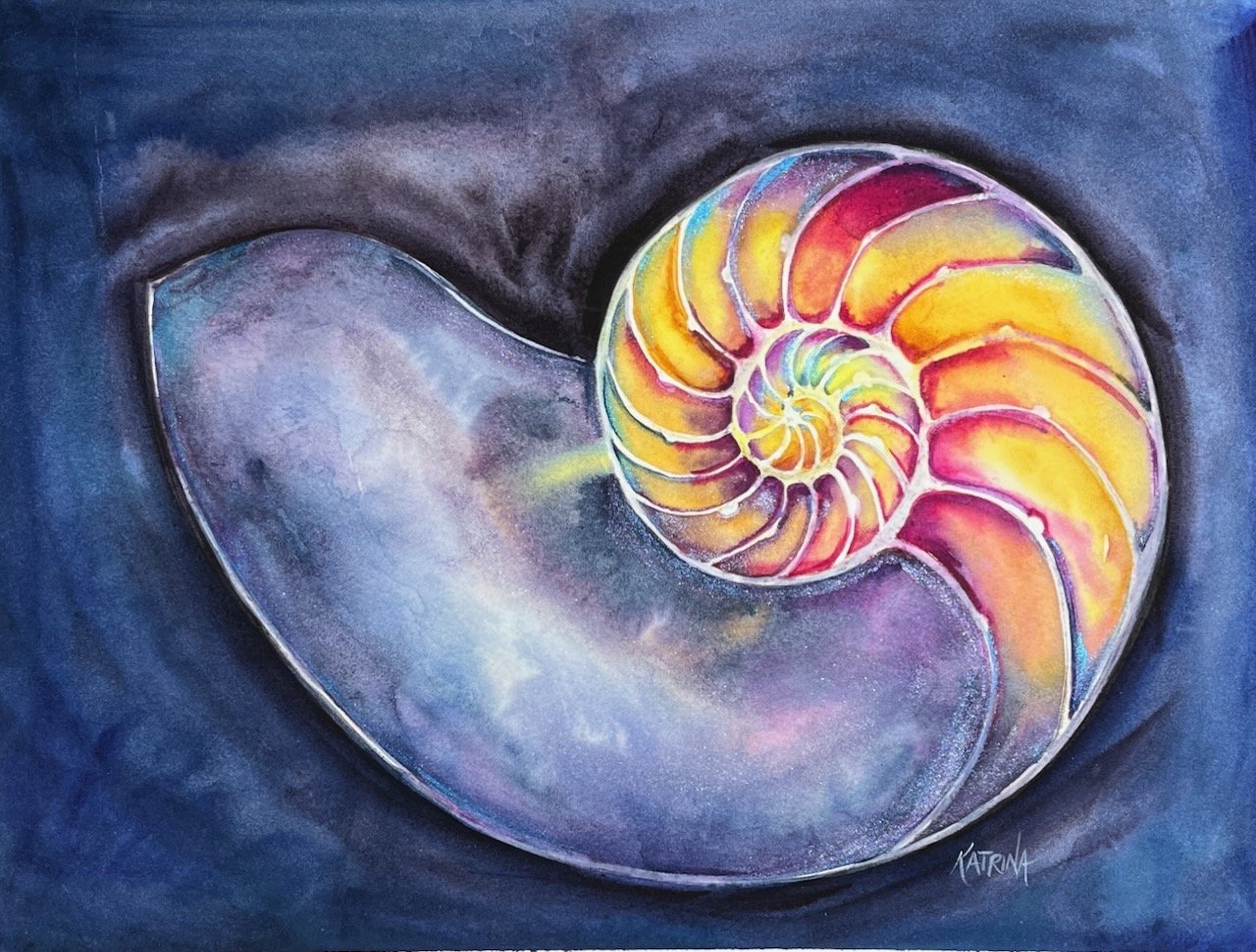 "Nautilus" watercolor painting