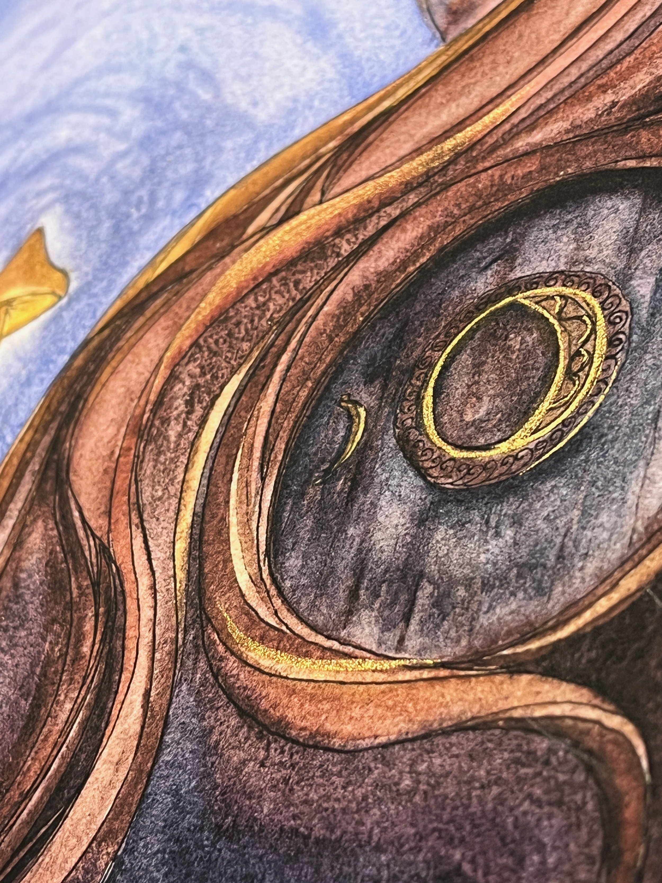Katrina-Meister-Owl-Twisty-Tree-art-print-8.5x11-singed-embellished-fantasy-hobbit-mushroom-detail.jpeg
