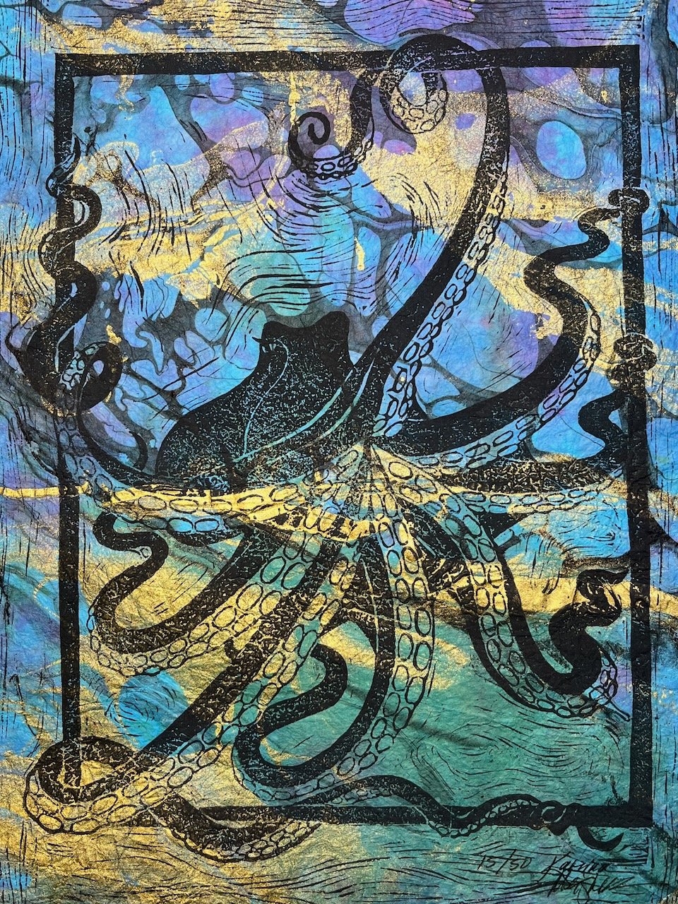 "Octopus" block print