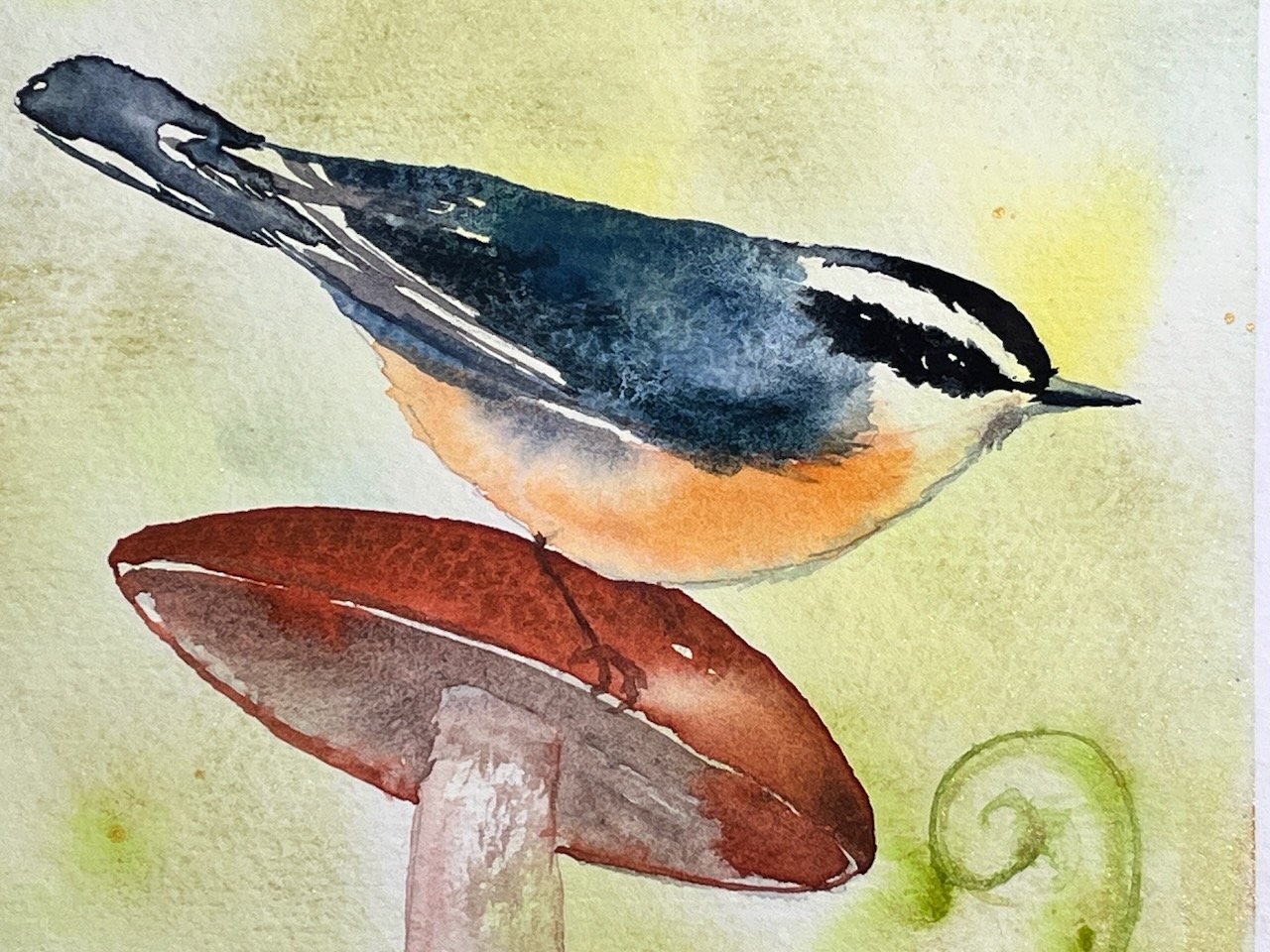 Katrina-Meister-Red-nuthatch-mushroom-watercolor-painting-detail1.jpeg