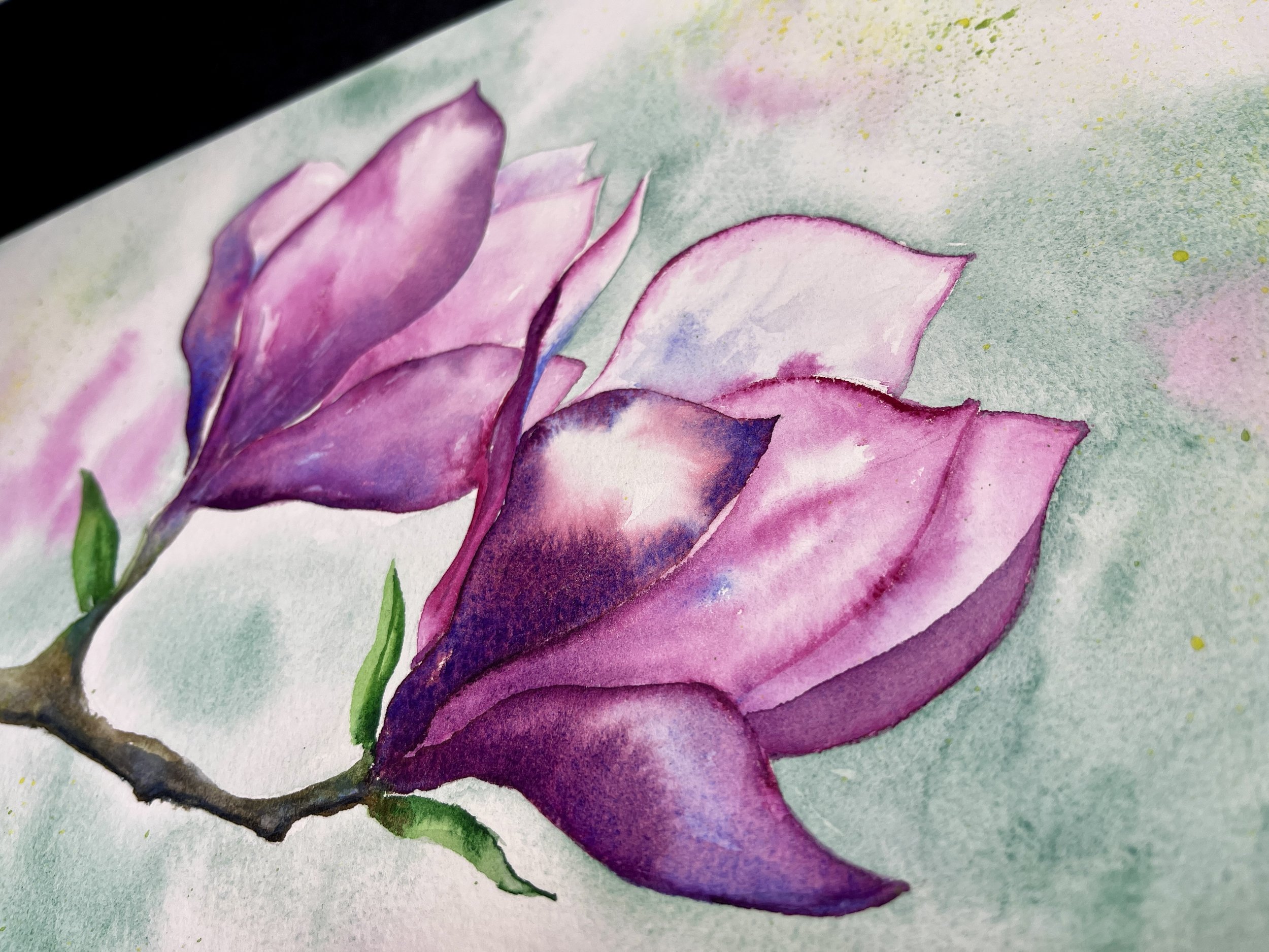 Magnolia Watercolor Painting