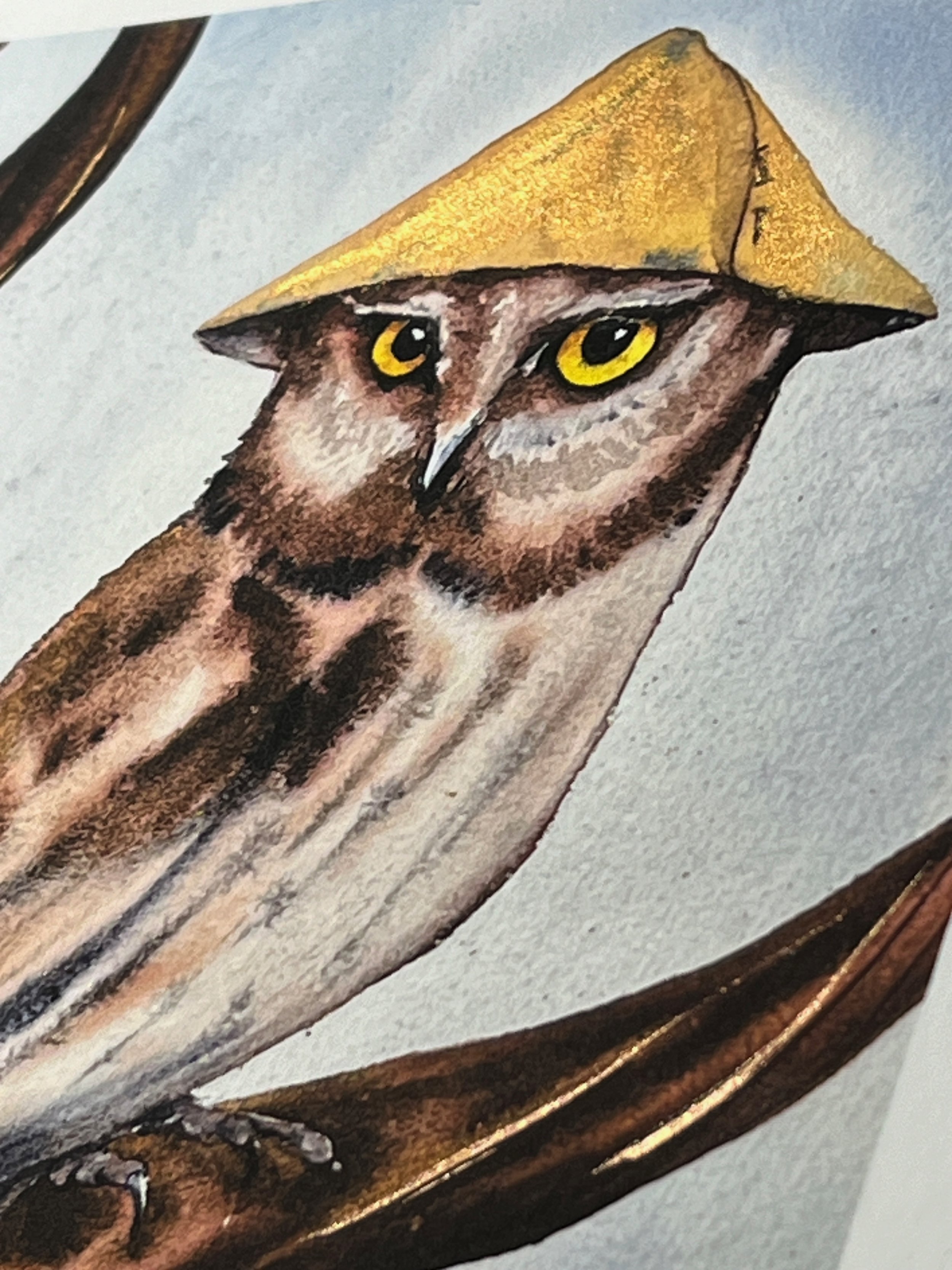 Katrina-Meister-Whiskered-Owl-hat-Tree-art-print-8.5x11-singed-embellished-fantasy-hobbit-mushroom-detail1.jpeg