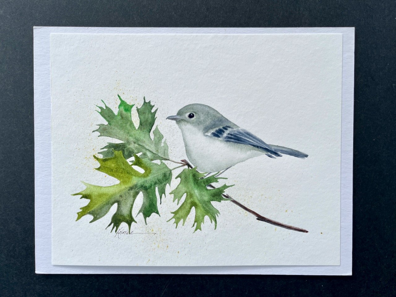 Katrina-Meister-Hutton's-Vireo-Watercolor-oak-painting-deskshot.jpeg