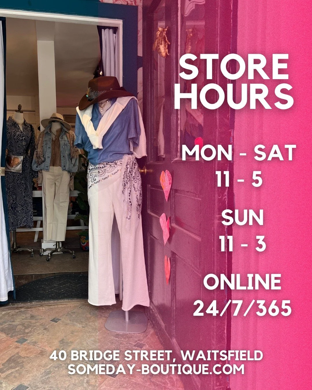 The slopes may be winding down, but Someday is still here for you 🌸✨

Browse our curated collection anytime at someday-boutique.com, or come say hi in person if you're in the Valley year round. 

Find us at:
📍 40 Bridge Street, Waitsfield
🕐 Monday