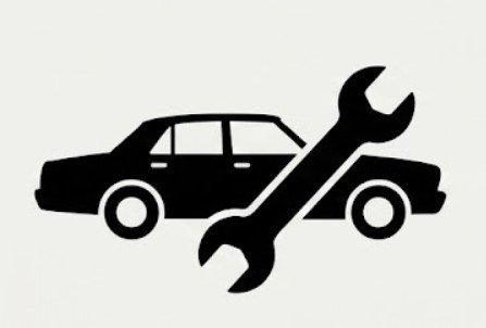 utomotive industry symbol representing vehicle maintenance, auto repair shops, and transportation services.