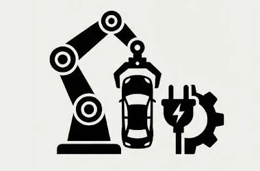 EV supply chain and automotive manufacturing sector icon for Tesla supplier valuation.