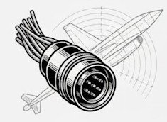 Technical illustration of a MIL-DTL-38999 circular connector and wiring harness integrated with a jet fighter schematic for AS9100 aerospace manufacturing.