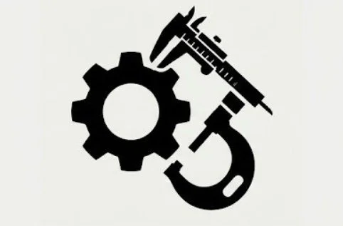 Heavy machinery and precision manufacturing sector icon for industrial business sales