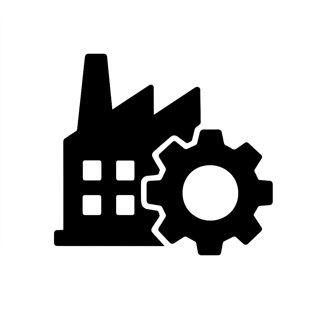 Industrial gear icon representing Heavy Machinery and Wire Manufacturing in the Inland Empire and San Gabriel Valley