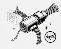 High-precision micro-miniature cable assembly for orbital satellite systems, highlighting NASA-STD-8739.4 soldering and cleanroom manufacturing standards.