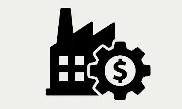 Commercial manufacturing business sector icon used for industrial valuation and plant sale advisory.