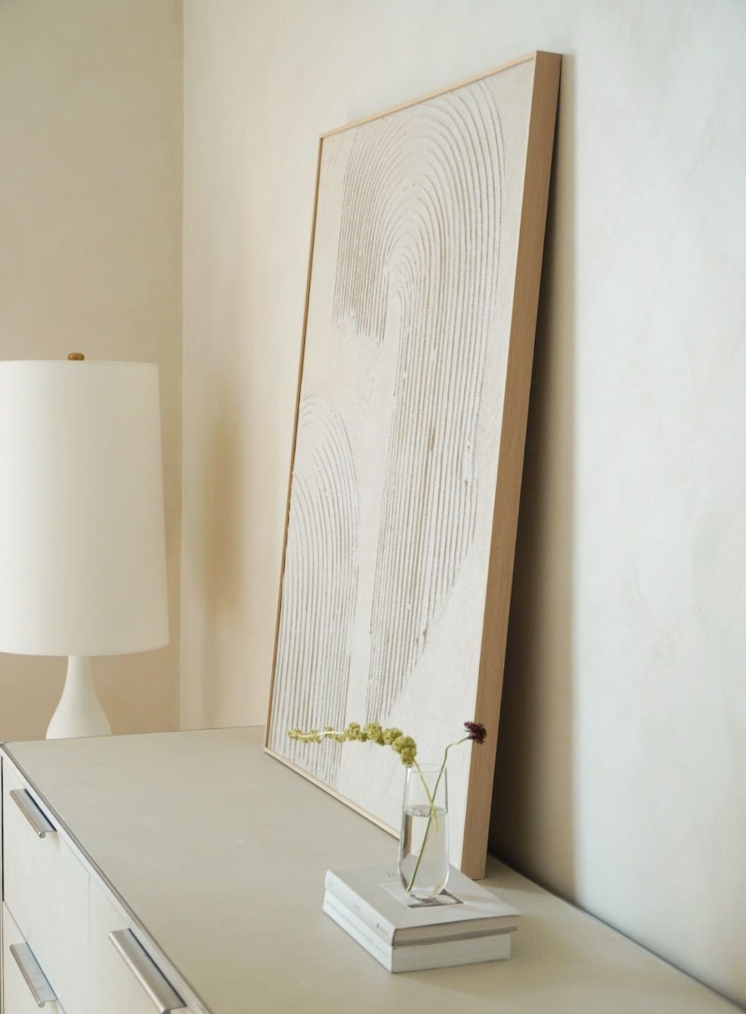// FLOATING ON AIR - nestled in the clouds on the 54th floor of a downtown Brooklyn high rise, our Clients wanted a dreamy bedroom that felt elevated above the city skyline - so we designed a primary bedroom in the sky with soft airy tones that invit