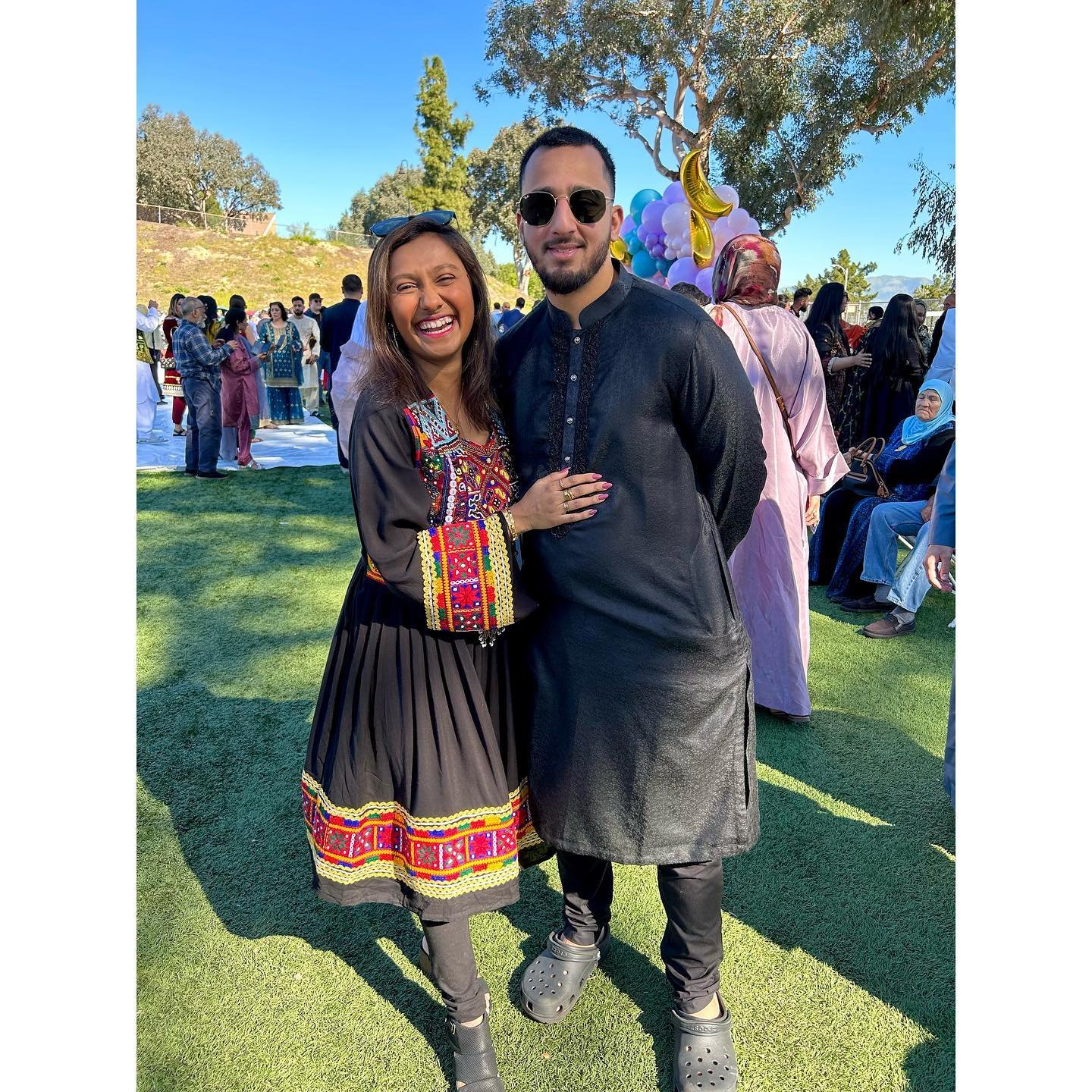 I bring a much needed pop of color into their lives 😘
First Eid with my new family aH 🖤