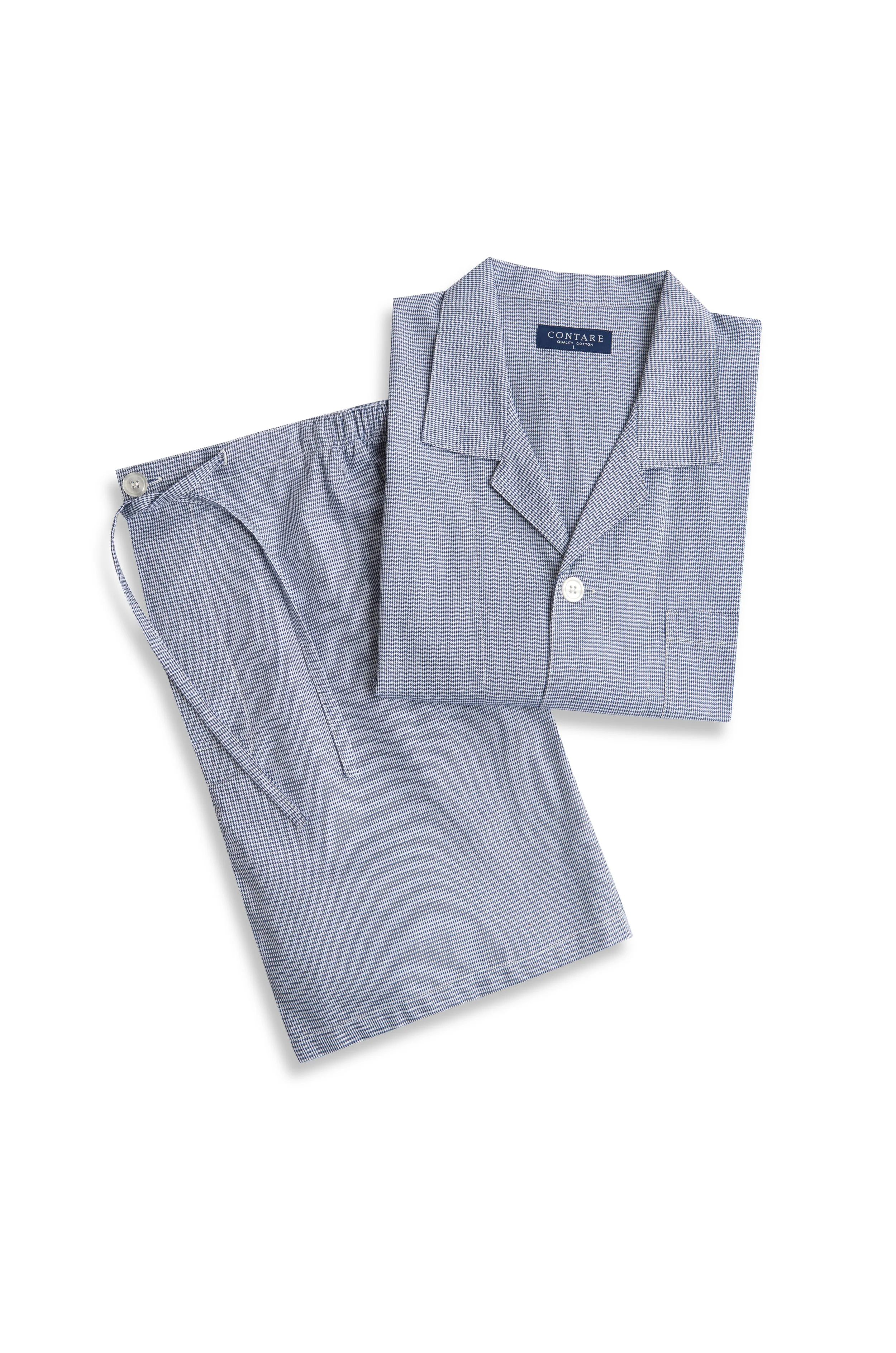 Contare_Yarn dye SS Set_Navy Houndstooth_FL.jpg