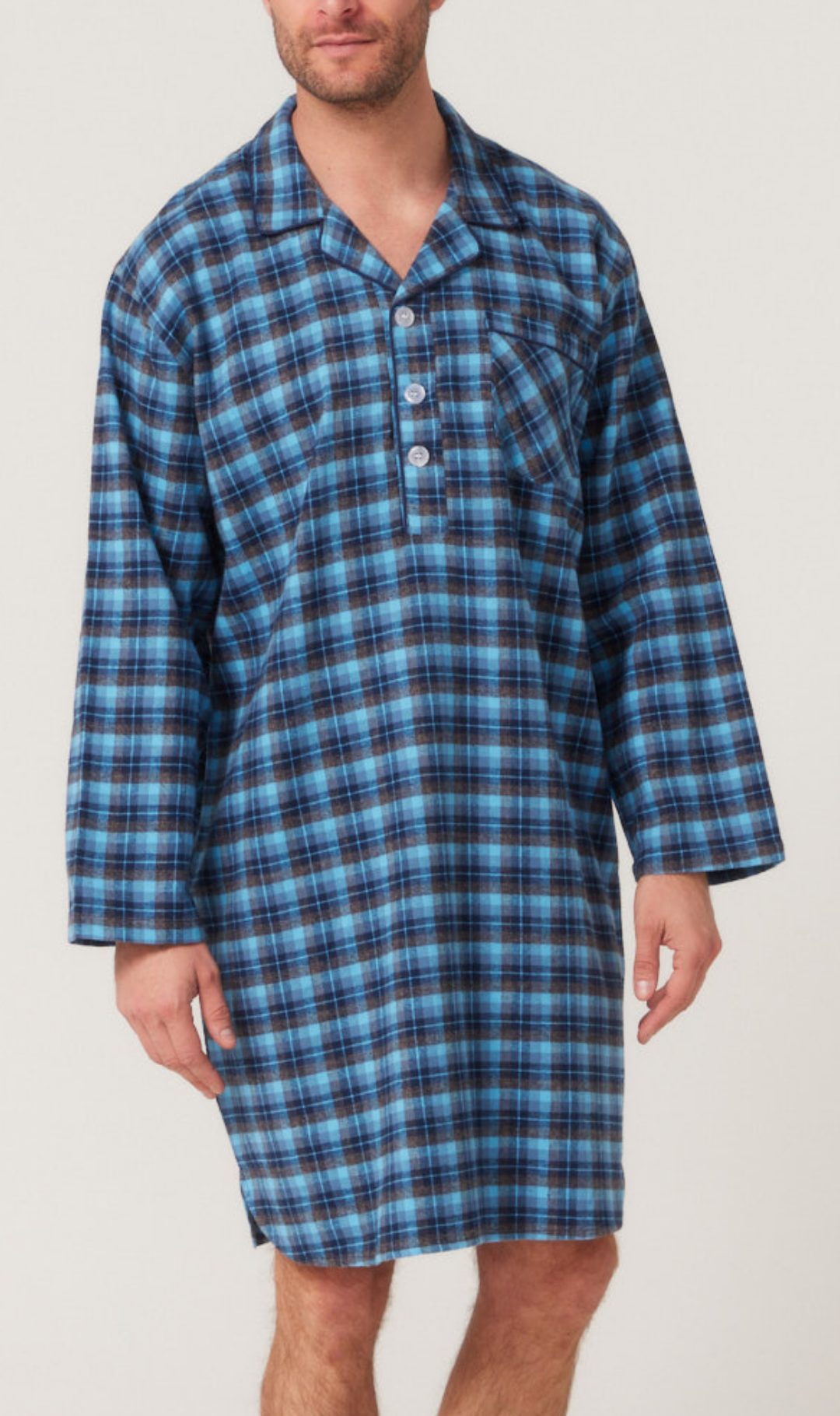 Winterweight Long Sleeve Nightshirt - Winter Tartan