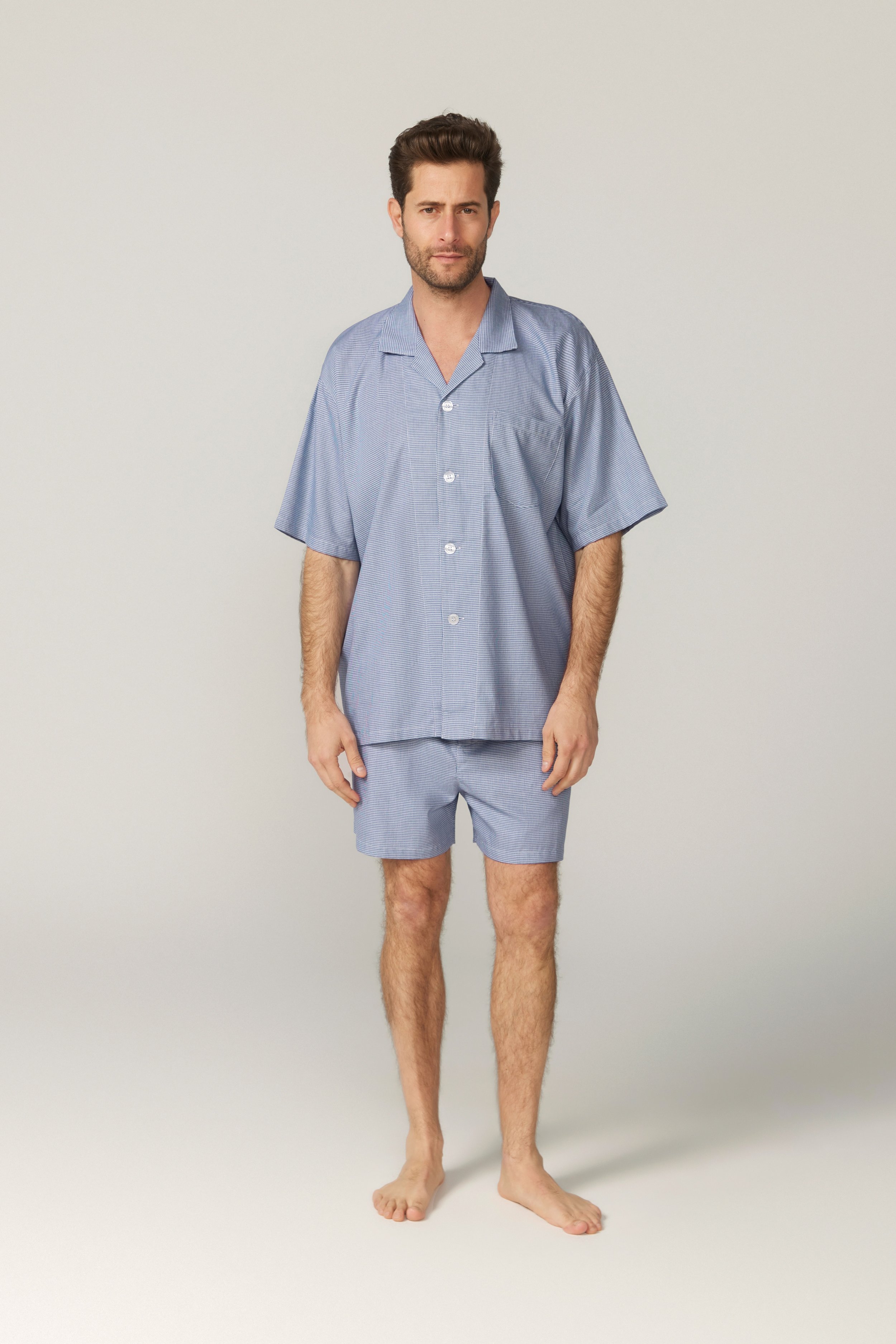 Navy Houndstooth Short Sleeve Set