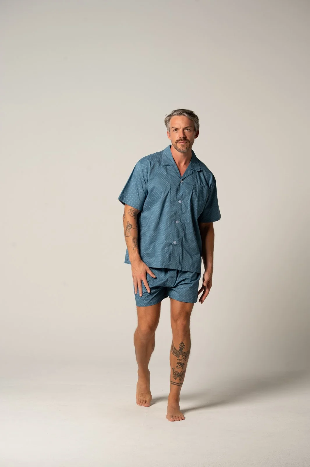 Men’s Featherweight Cotton Short Sleeve Pyjama Set – Copen Symbols