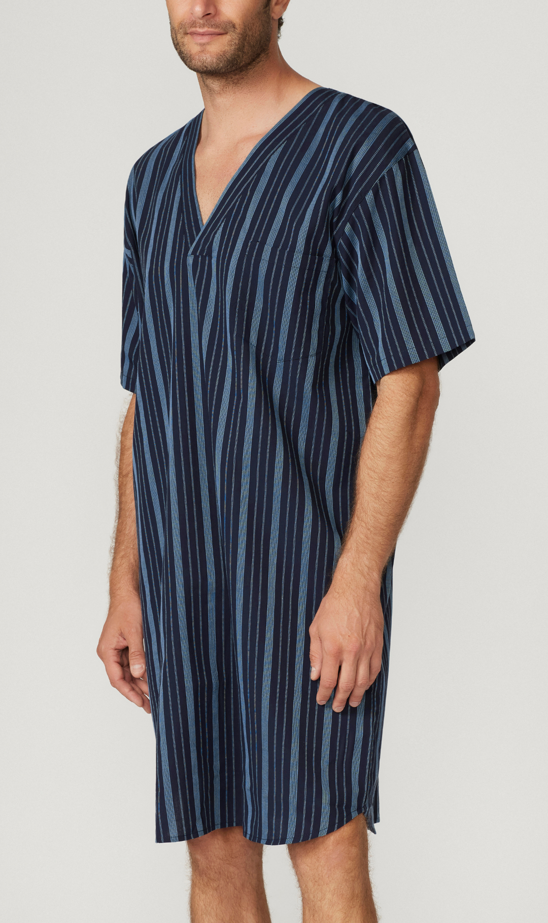 Baritone Stripe Short Sleeve Nightshirt
