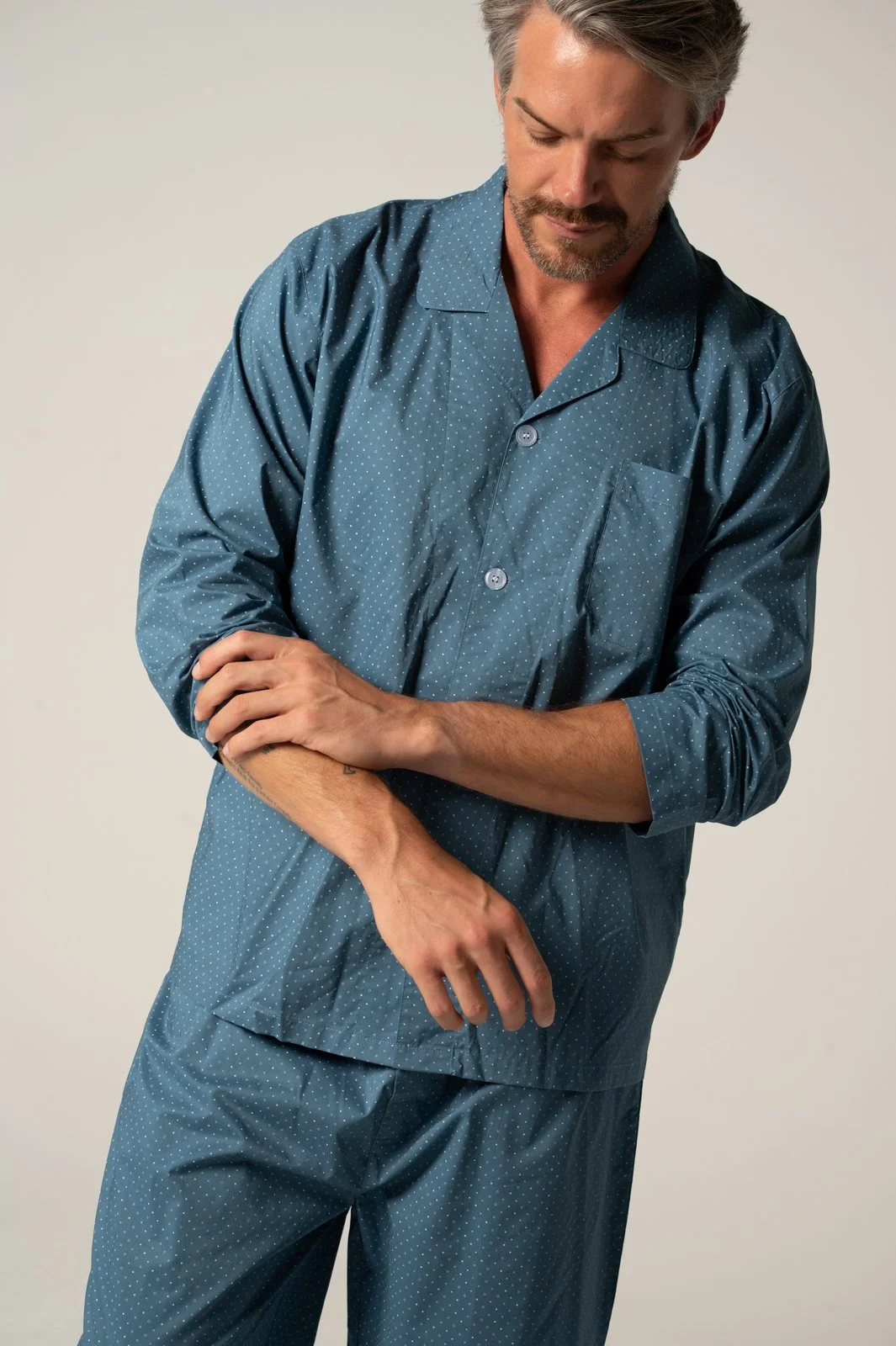 Men’s Featherweight Cotton Long Sleeve Pyjama Set – Copen Symbols