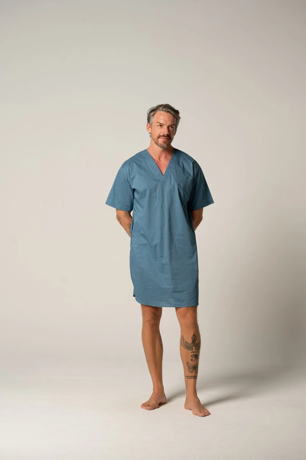 Men’s Featherweight Cotton Short Sleeve Nightshirt – Copen Symbols