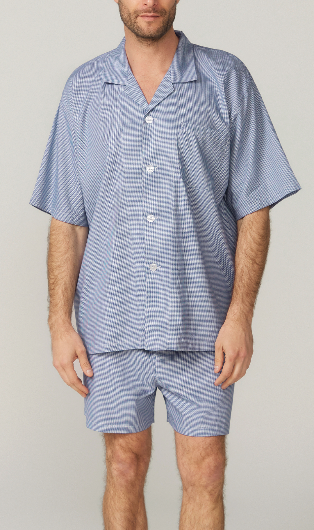 Navy Houndstooth Short Sleeve Set