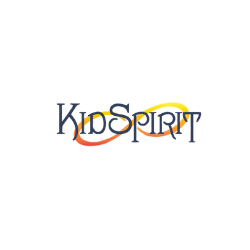 Kids' Spirit logo with stylized text and colorful curved lines