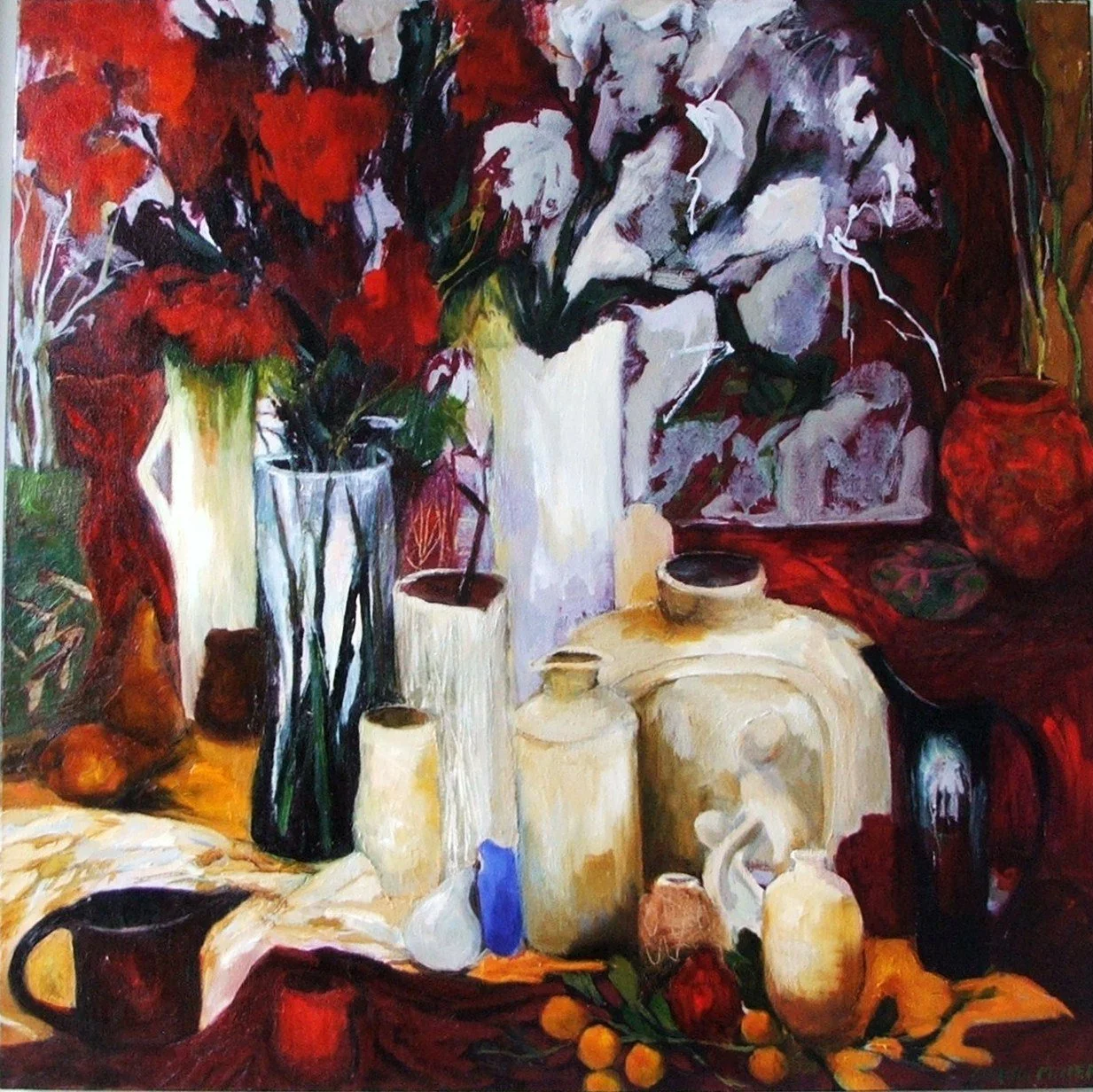 Still Life with Blue Vase 76x76 cms.JPG