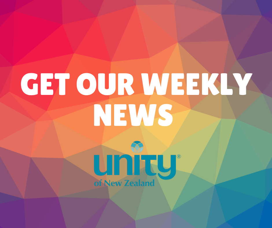'Get our weekly news' and Unity logo on a coloured background.