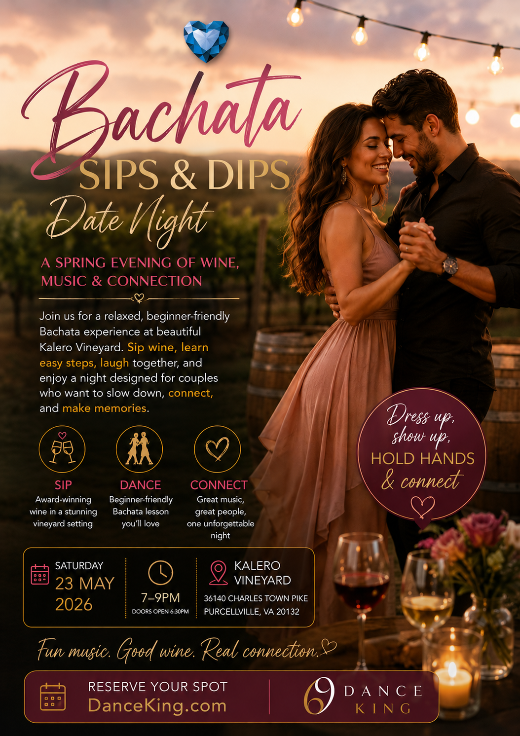 Bachata Sips & Dips at Kalero Vineyard 