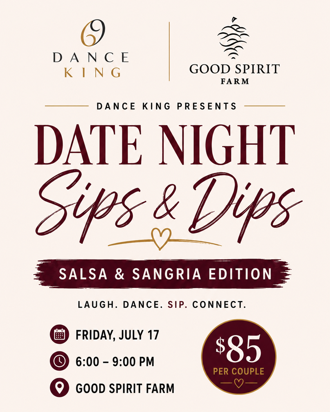 Date Night Sips &amp; Dips | Salsa &amp; Sangria Edition at Good Spirit Farm