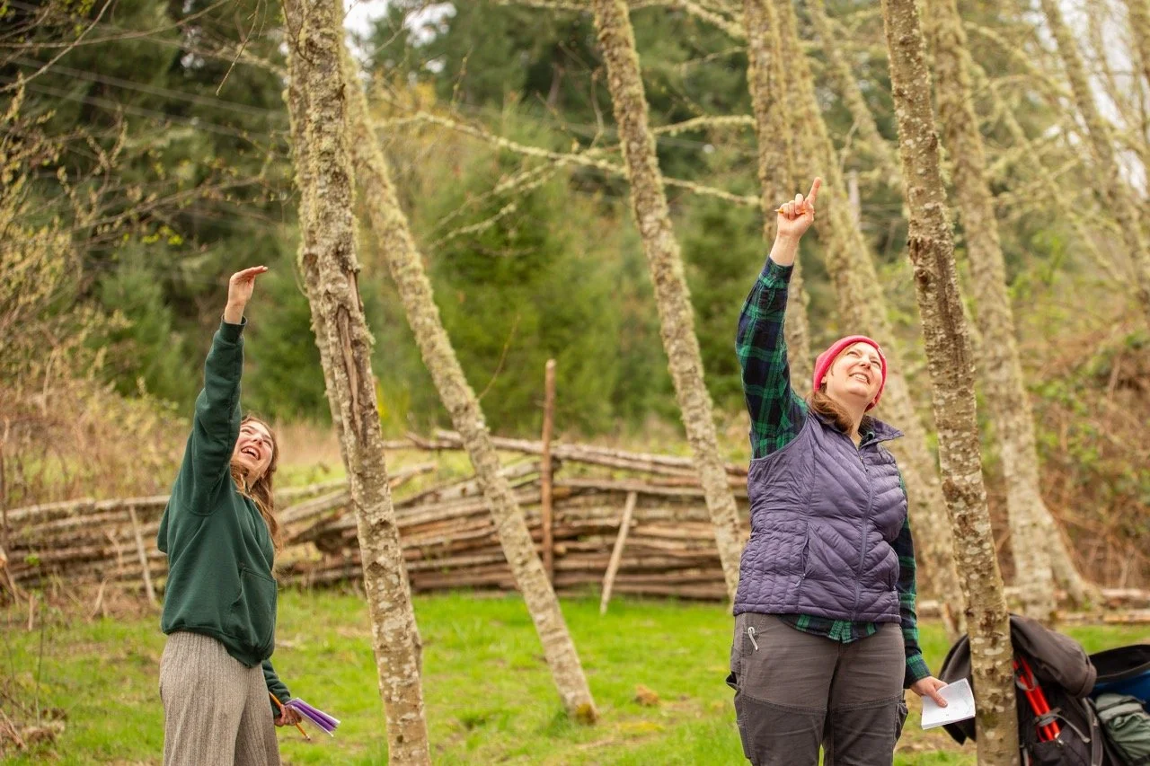Outdoor school student and outdoor teacher. Portland private school, nonprofit, alternative elementary school - The Portland Forest School a community based, low ratio, open enrollment K-8