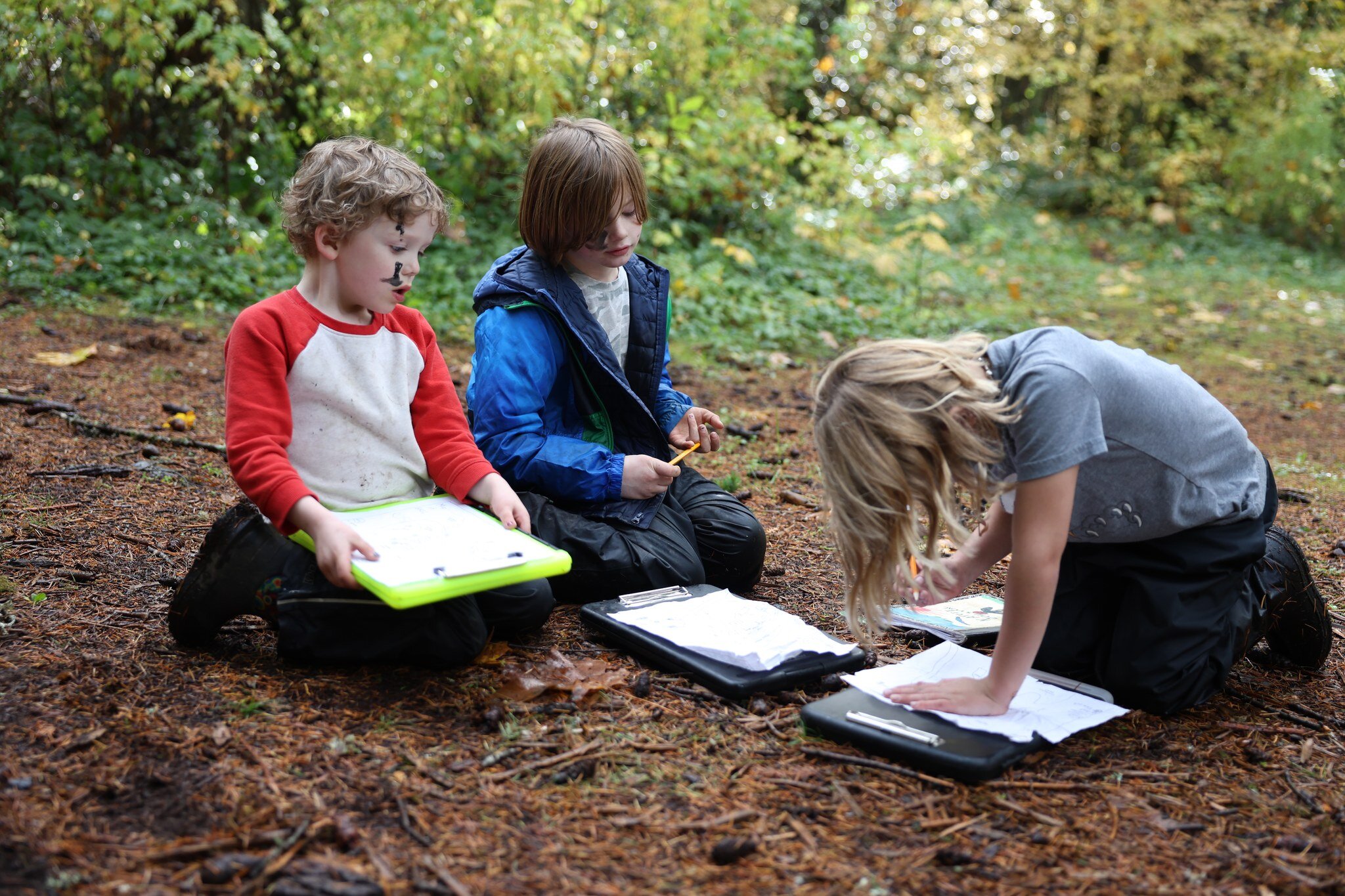 Muddy faces and forestry clipboards! Our elementary students work their math magic under the canopy of a Douglas Fir forest.