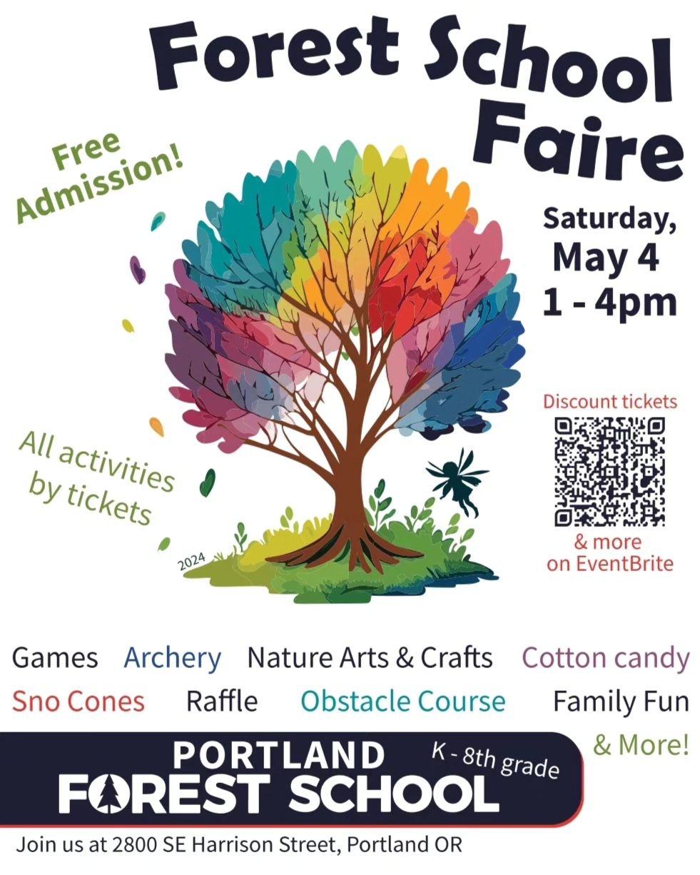 Join us this Saturday,  May 4th from 1-4pm for our #ForestSchoolFaire.  It's a family friendly event! There will be games,  a forest fairy handing out treats,  sno cones, kids vs adults nature quiz show and archery! Visit our online auction as well h